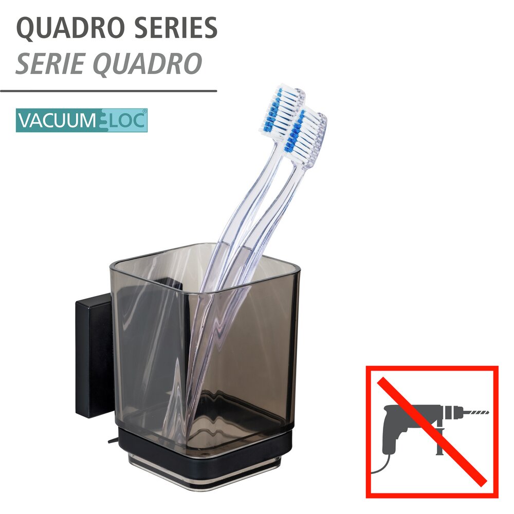 Gobelet à dents Vacuum-Loc® Quadro Noir  Fixer sans percer