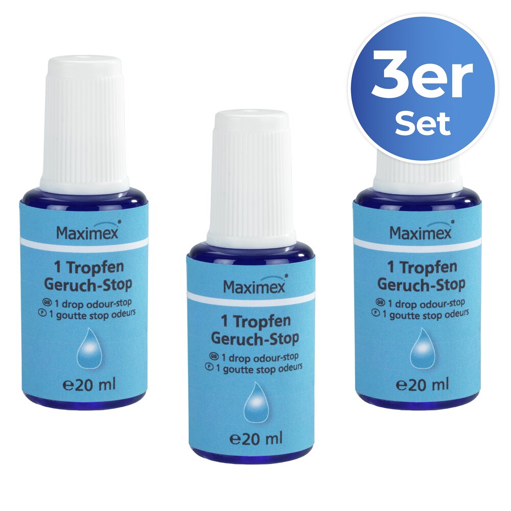 1-Tropfen Geruch-STOP, 3 x 20 ml  verhindert unangenehme Gerüche