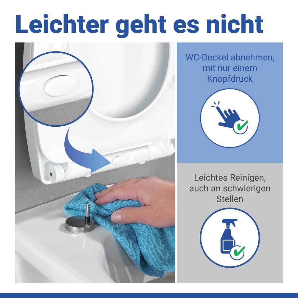 Weißer Toilettensitz Mod. Tavola mit Absenkautomatik in Duroplast  Weißer Toilettensitz Tavola mit Absenkautomatik in Duroplast