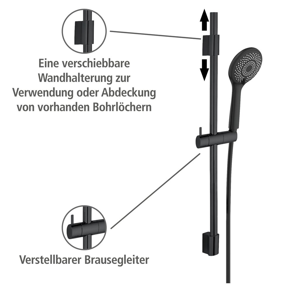 Watersparende doucheset zwart
