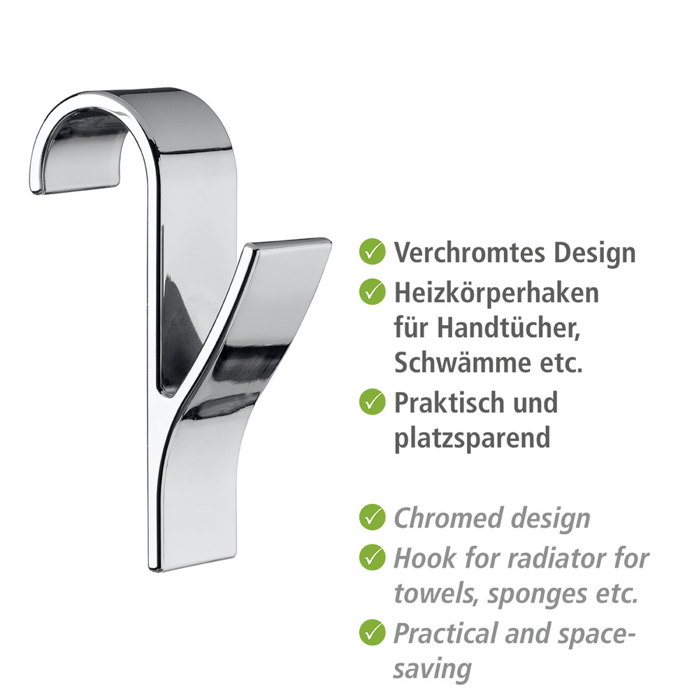 Haken für Handtuchheizkörper Chrom, 2er Set  Heizkörperhaken für alle Standard Heizkörper