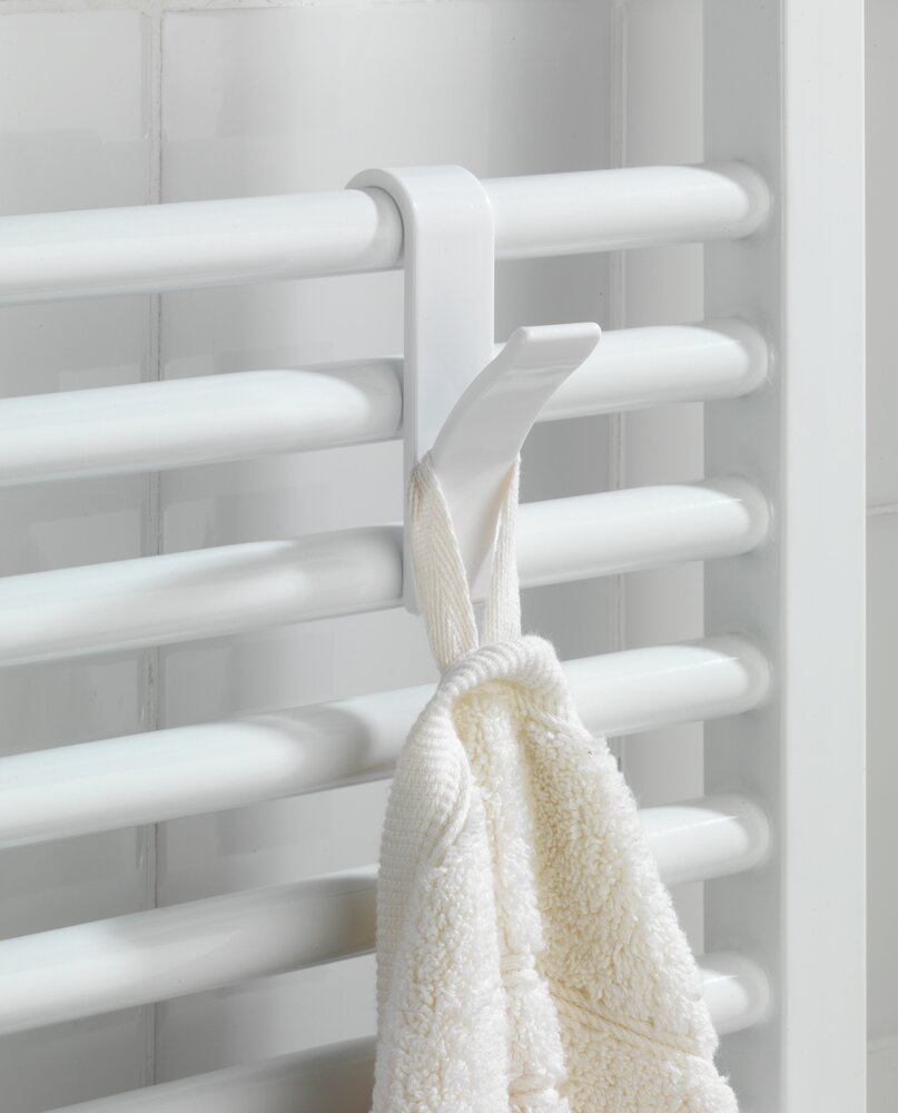 Haken für Handtuchheizkörper Weiß, 2er Set  Heizkörperhaken für alle Standard Heizkörper