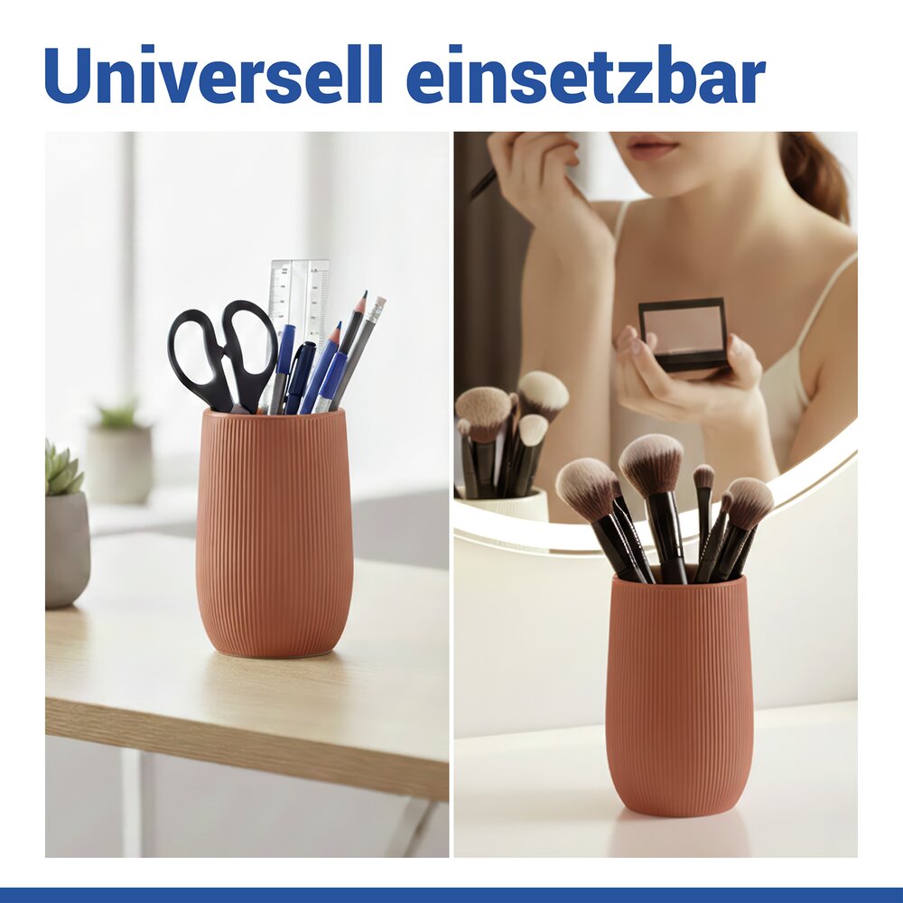 Bad-Accessoire Set Mod. Fablo Braun, 2-teilig  aus hochwertiger Keramik