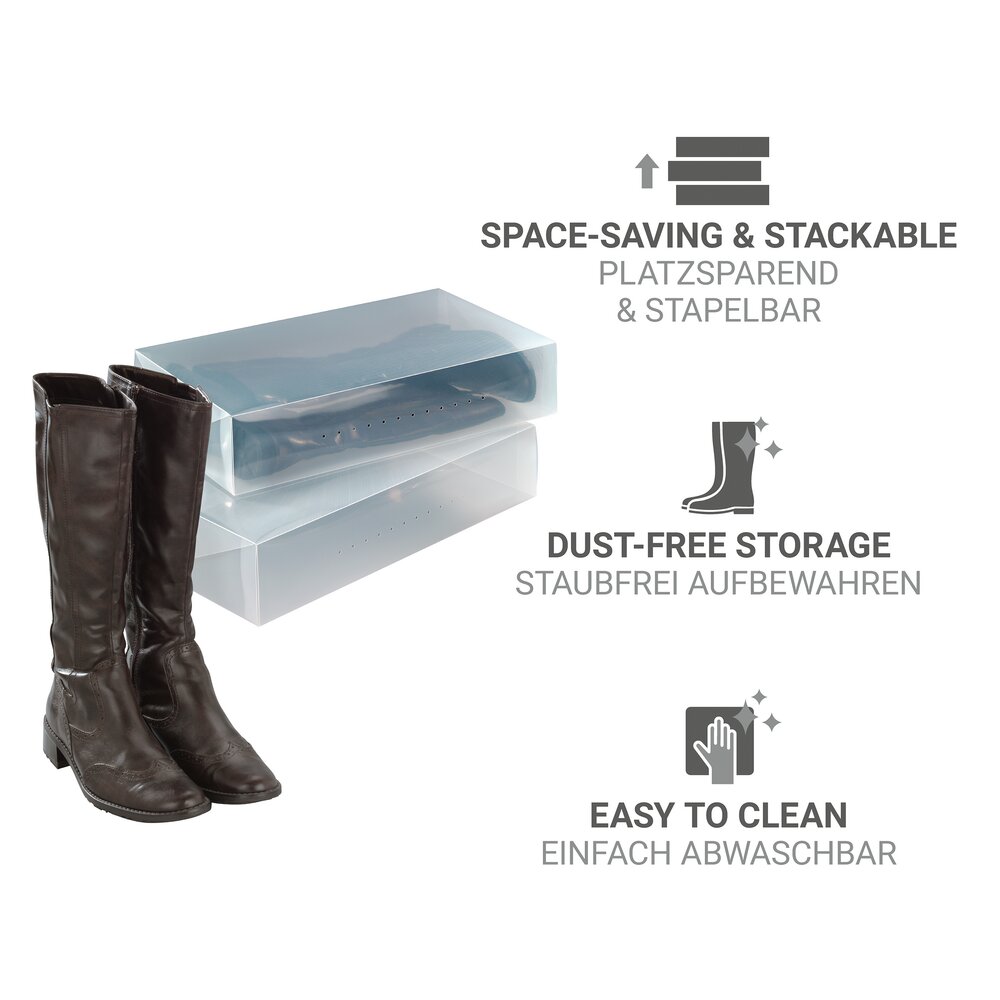 Aufbewahrungsbox für Stiefel, 2er Set  transparent
