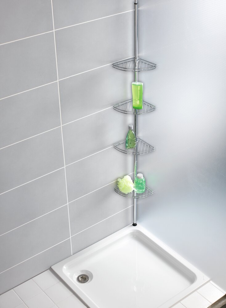 Prea roestvrijstalen telescopische douchehoek