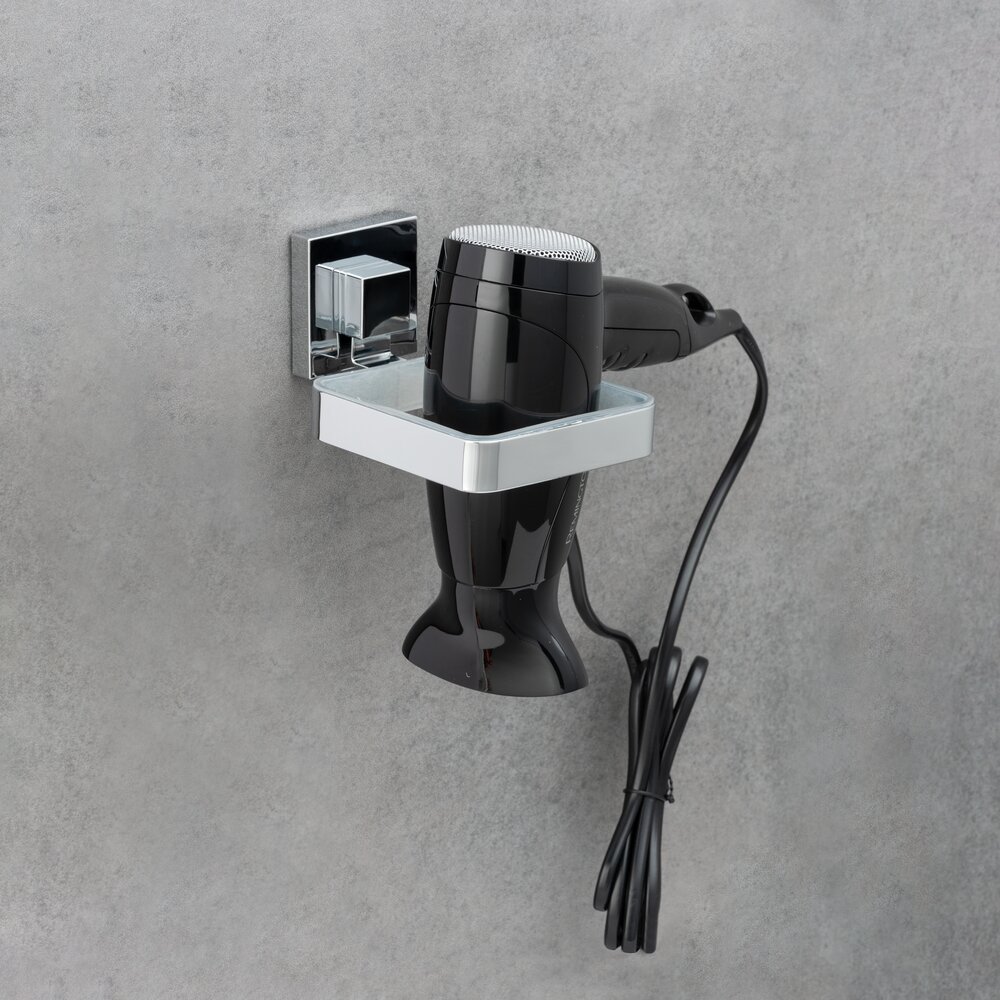 Vacuum-Loc® Edelstahl Haartrocknerhalter Mod. Quadro  Befestigen ohne bohren