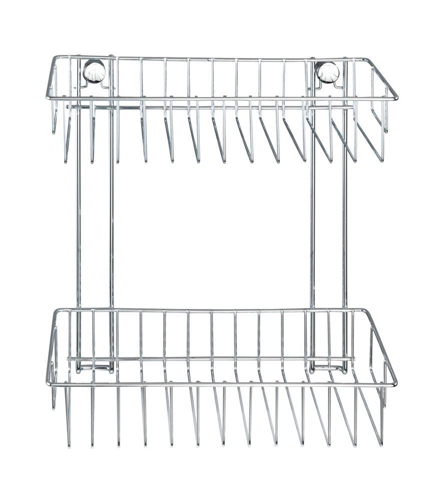 Wandregal 2 Etagen Mod. Classic  aus hochglanzpoliertem, verchromtem Stahl
