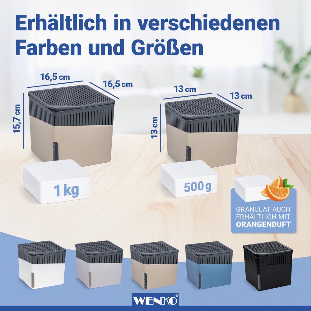 Raumentfeuchter Mod. Cube Beige 500 g  beugt Schimmel und Gerüchen vor