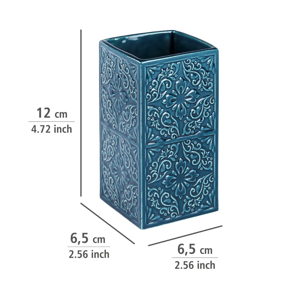 Zahnputzbecher Mod. Cordoba Blau  hochwertige Keramik