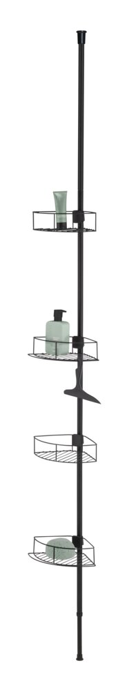 Dolcedo roestvrijstalen telescopische hoekplank, mat zwart