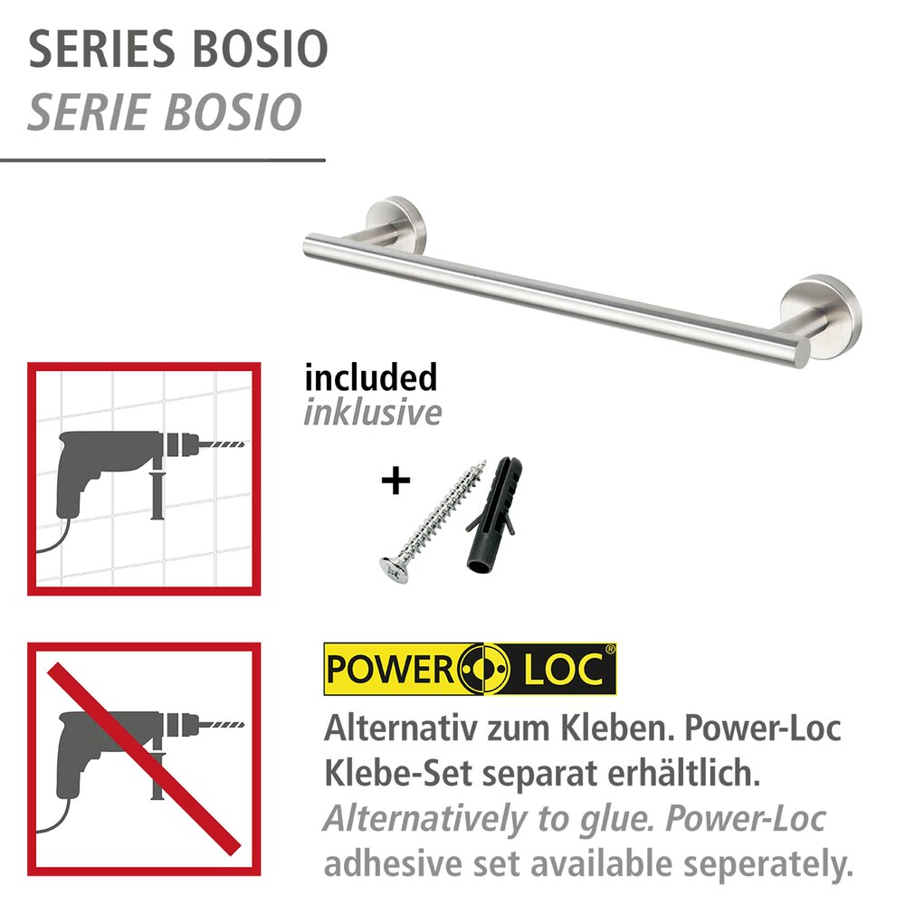 Bosio roestvrijstalen mat badlakenrek