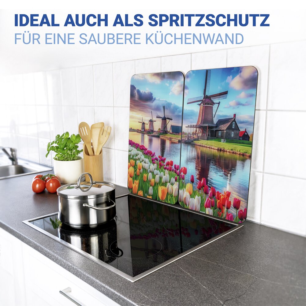 Herdabdeckplatte Universal Mod. Windmühle, 2er Set  für alle Herdarten geeignet