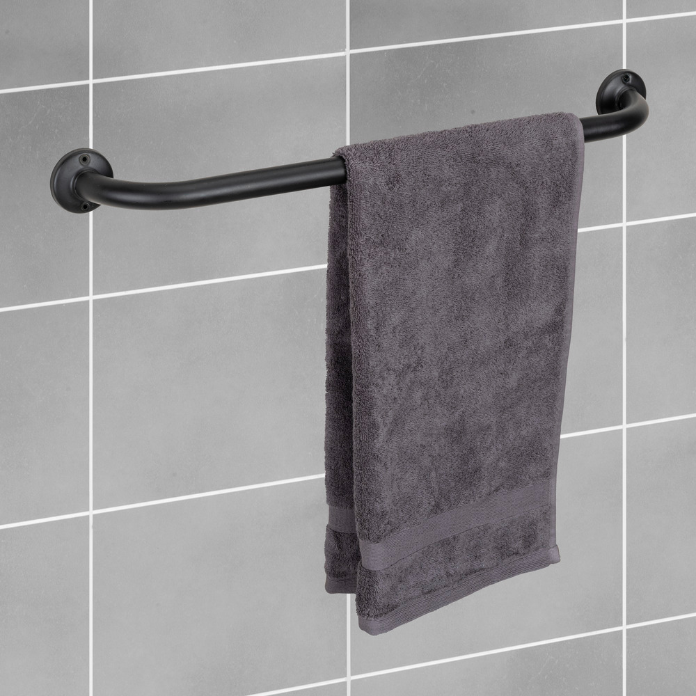 Badetuchstange Mod. Basic Black 60 cm  aus Edelstahl