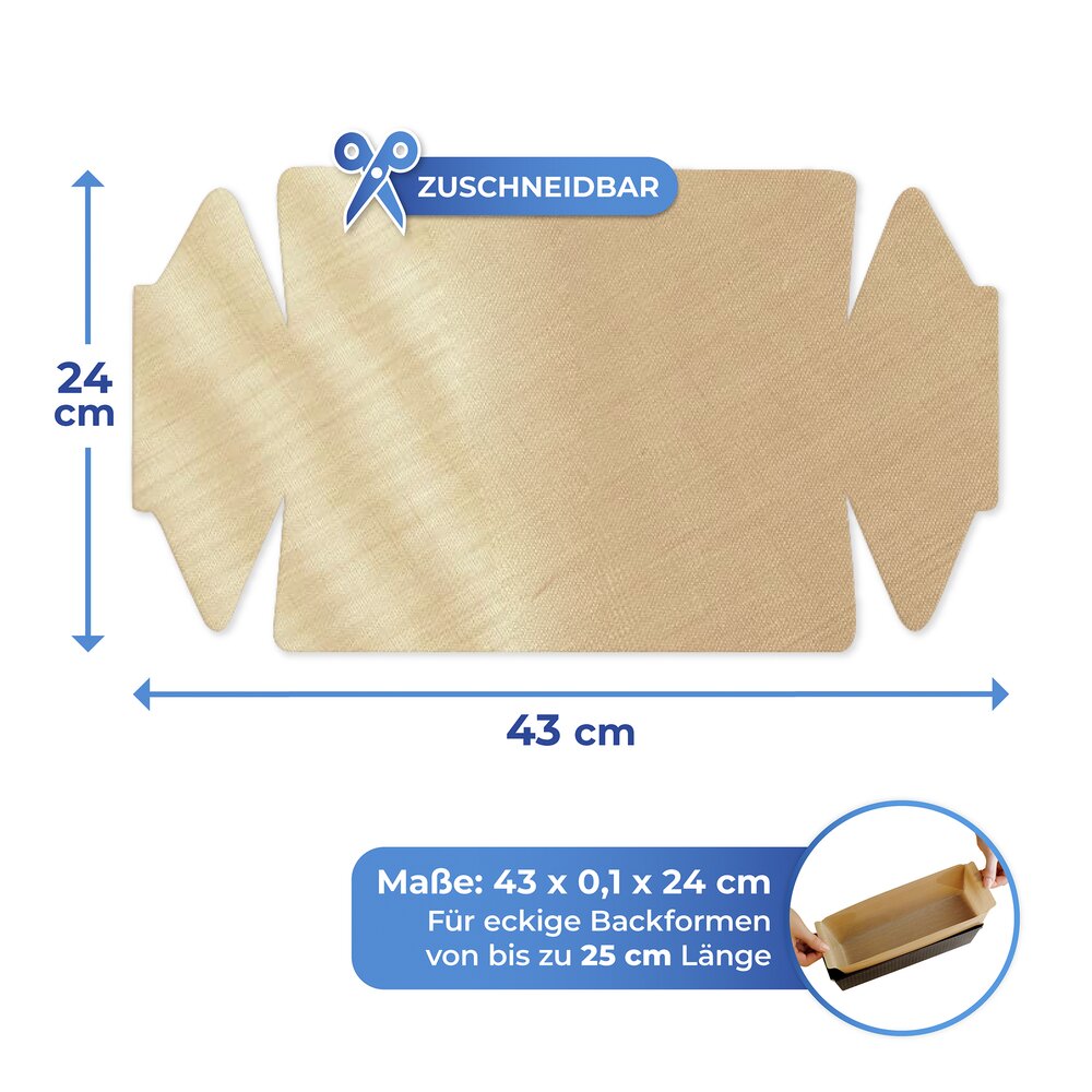 Antihaft-Backform-Zuschnitt, 4tlg  mehrfach wiederverwendbar