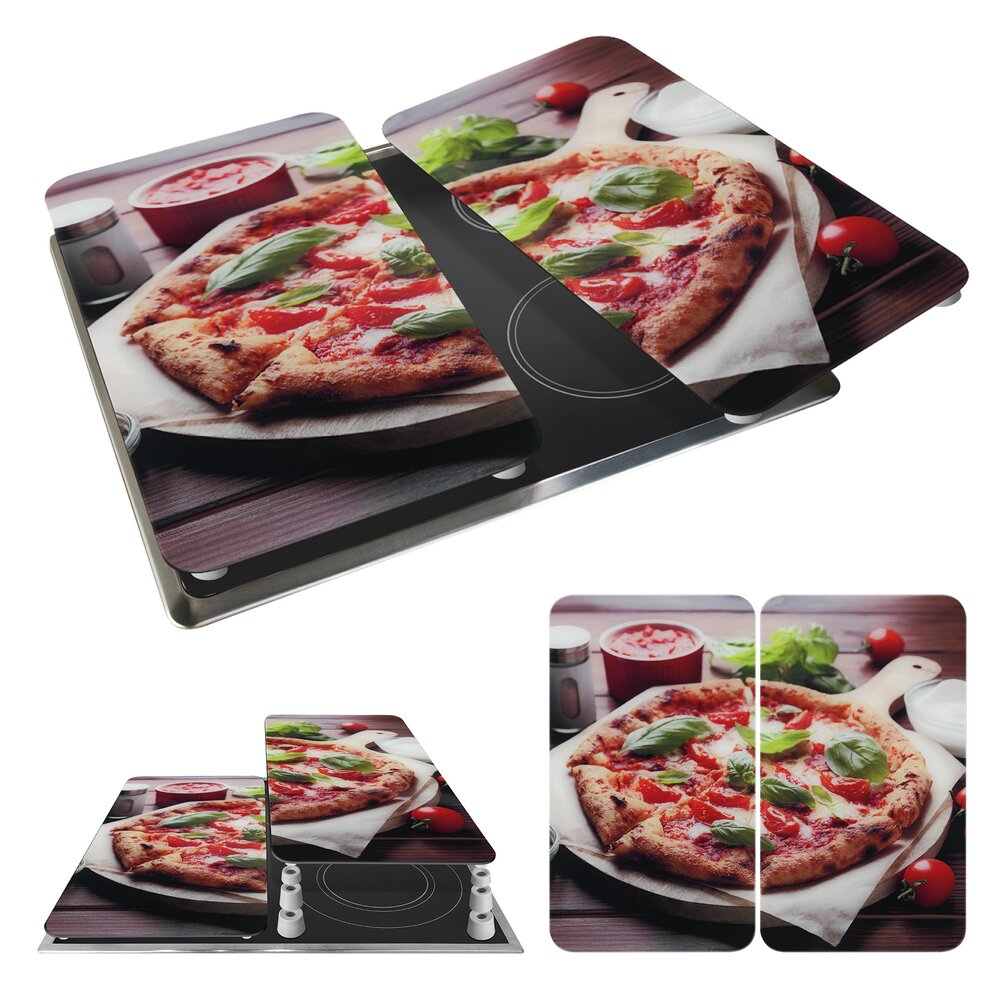 Herdabdeckplatte Universal Mod. Pizza, 2er Set  für alle Herdarten geeignet