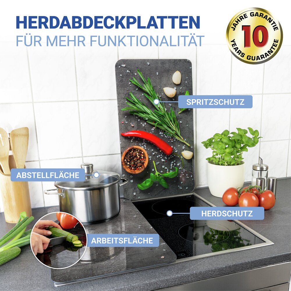 Herdabdeckplatte Universal Mod. Rosmarin, 2er Set  für alle Herdarten geeignet