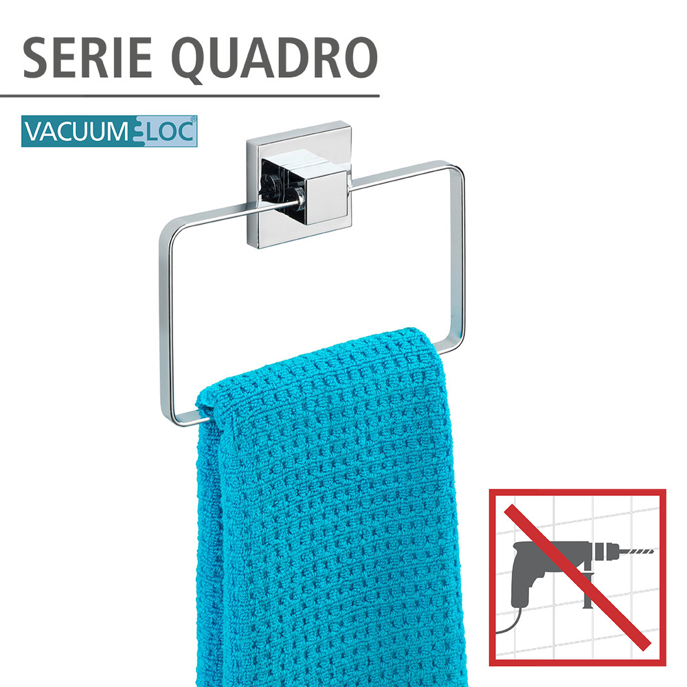 Vacuum-Loc® Edelstahl Handtuchring Mod. Quadro  Befestigen ohne bohren