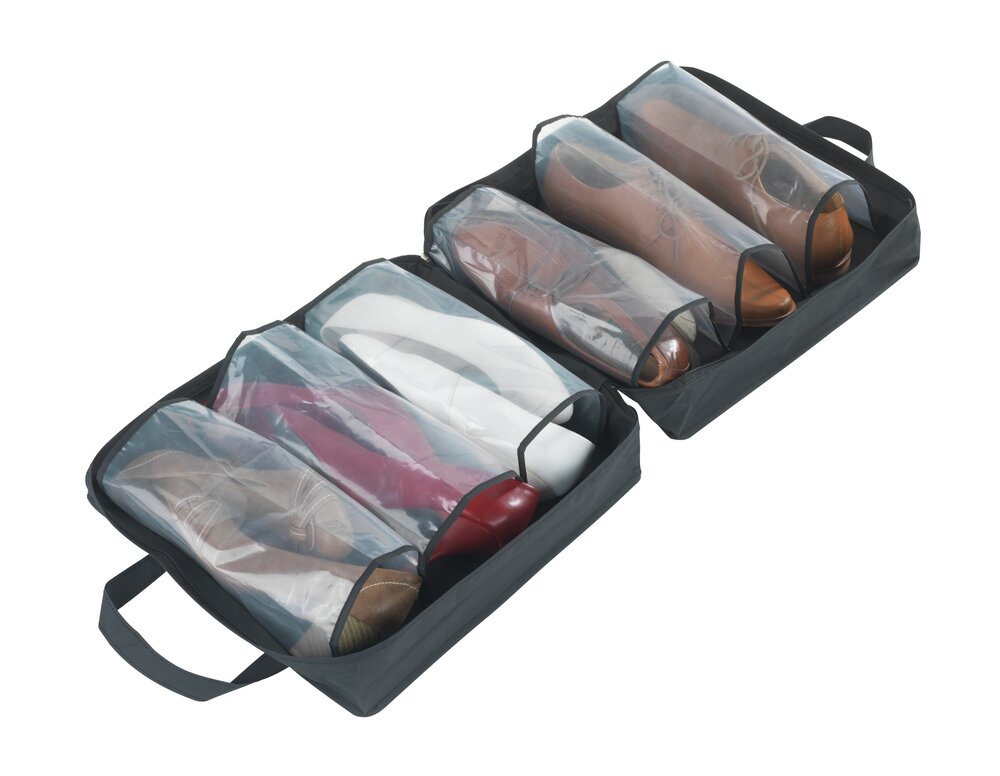 Schuhtasche Mod. Deep Black  mit 6 Fächern