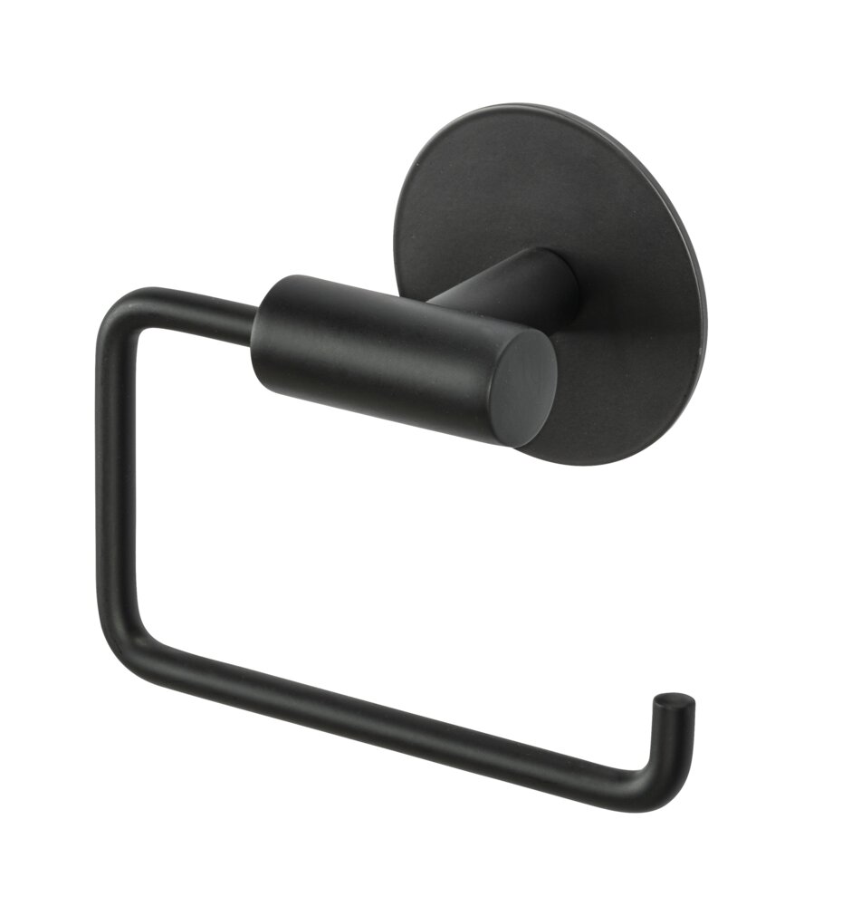 Toilettenpapierhalter Mod. MELETO Schwarz  zum Kleben oder Bohren