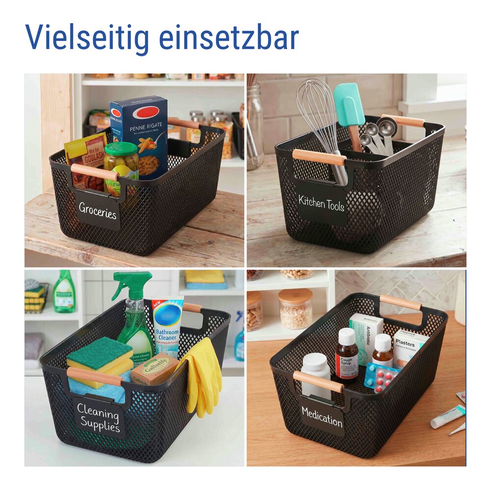 Panier de rangement S  avec clip d'étiquetage et stylo