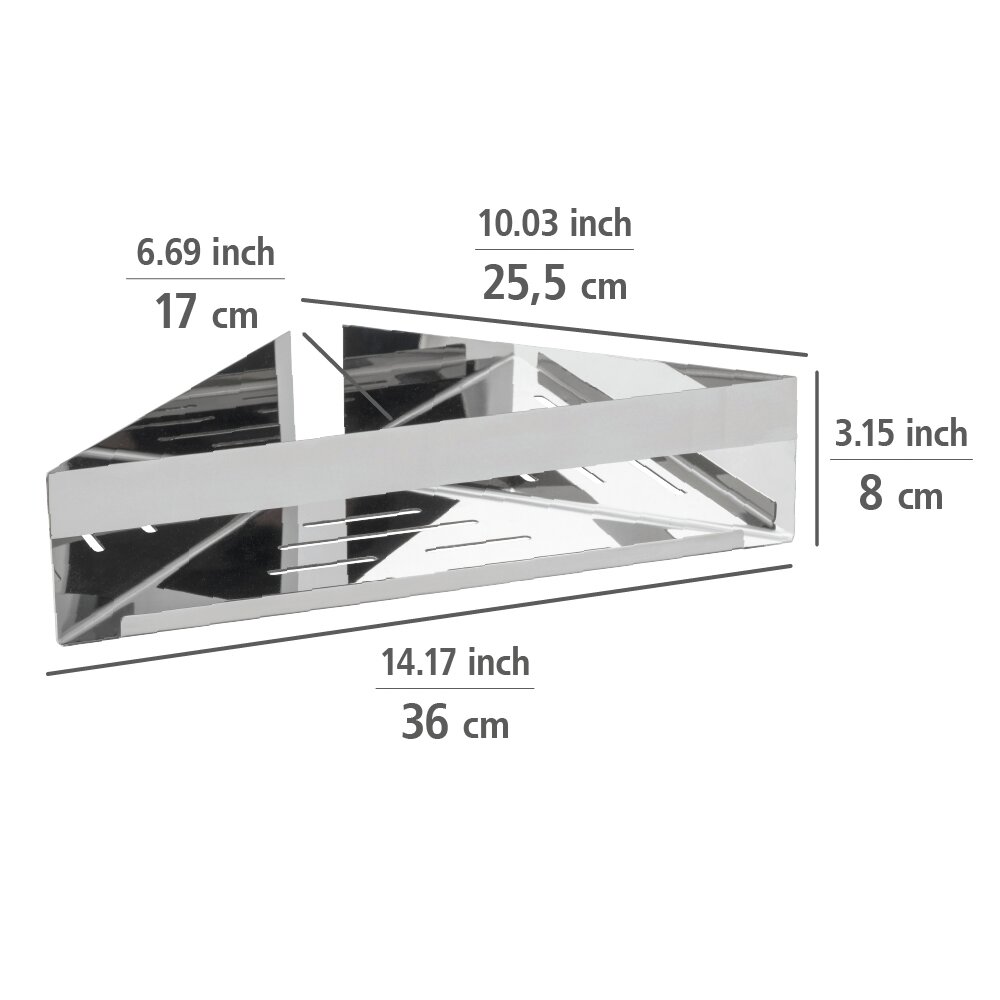Étagère d'angle  Fixation sans percer avec une pastille adhésive spéciale
