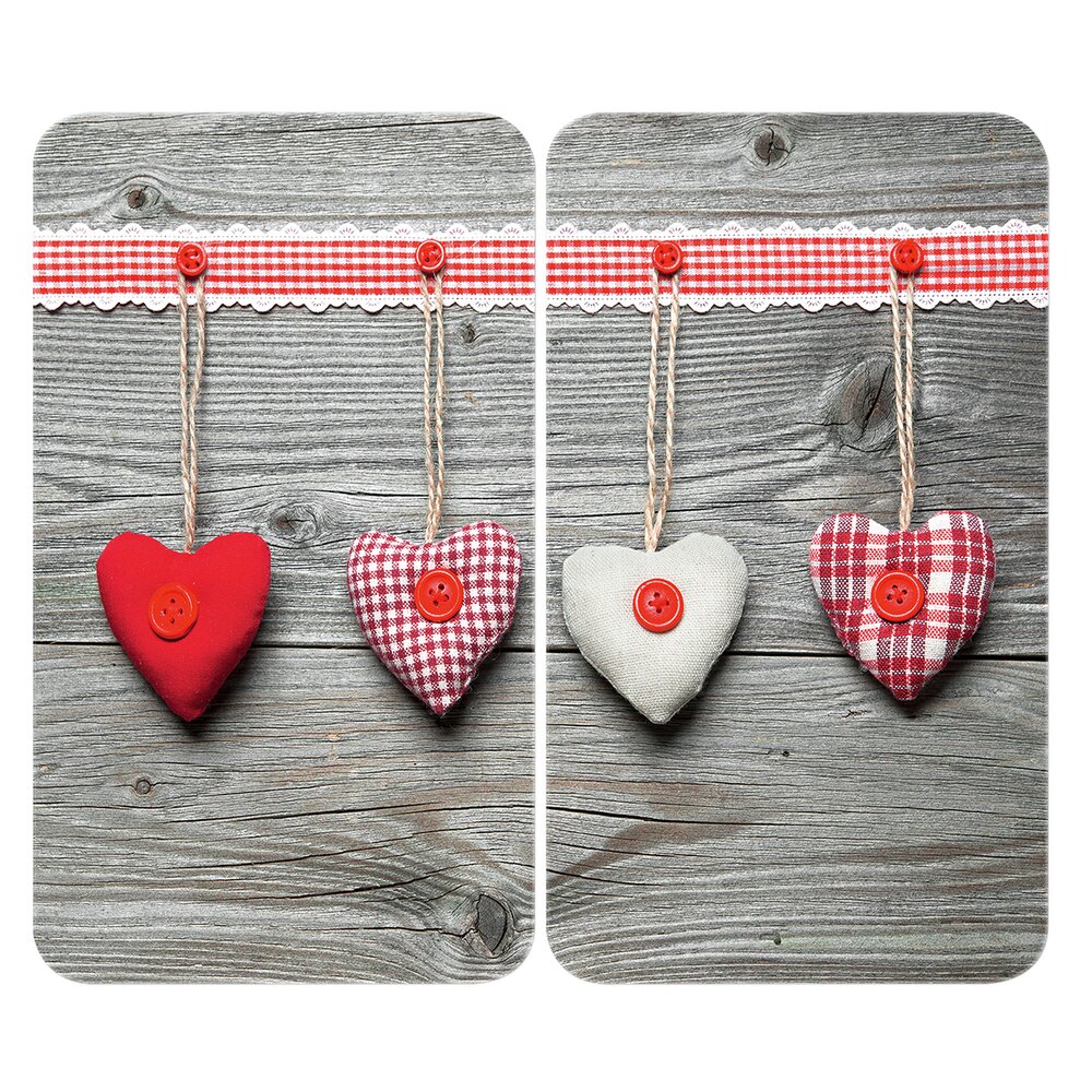 Herdabdeckplatte Universal Mod. Herzen, 2er Set  für alle Herdarten geeignet