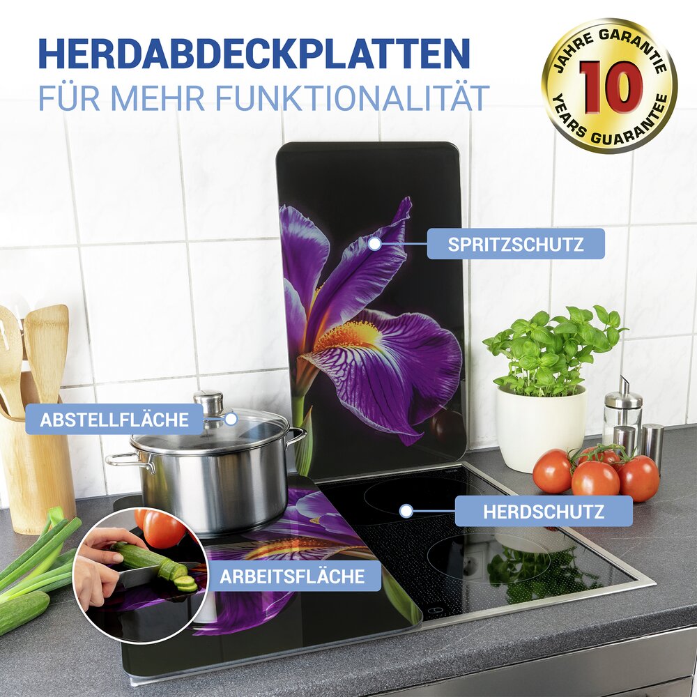 Herdabdeckplatte Universal Mod. Iris, 2er Set  für alle Herdarten geeignet