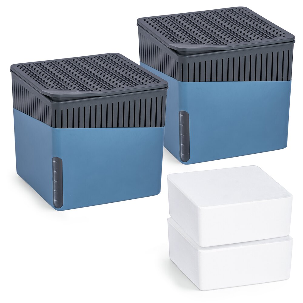 Raumentfeuchter Mod. Cube Blau 1000 g, 2er Set  beugt Schimmel und Gerüchen vor