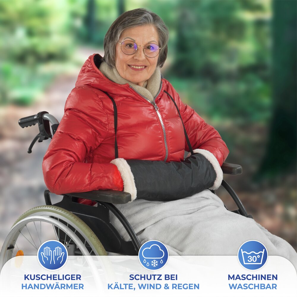Handwärmer mit Innenfell  wasser- und winddicht