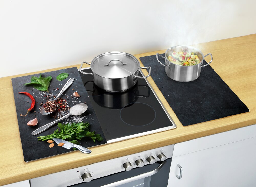 Glasabdeckplatten Basilikum 2er  2er Set, für Glaskeramik-Kochfelder