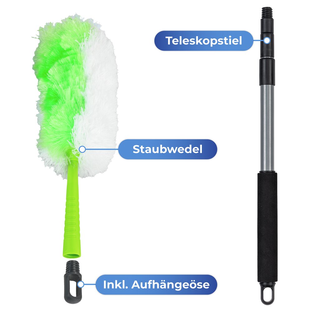 Staubwedel 2in1 mit Teleskopstiel  flexibler Kopf