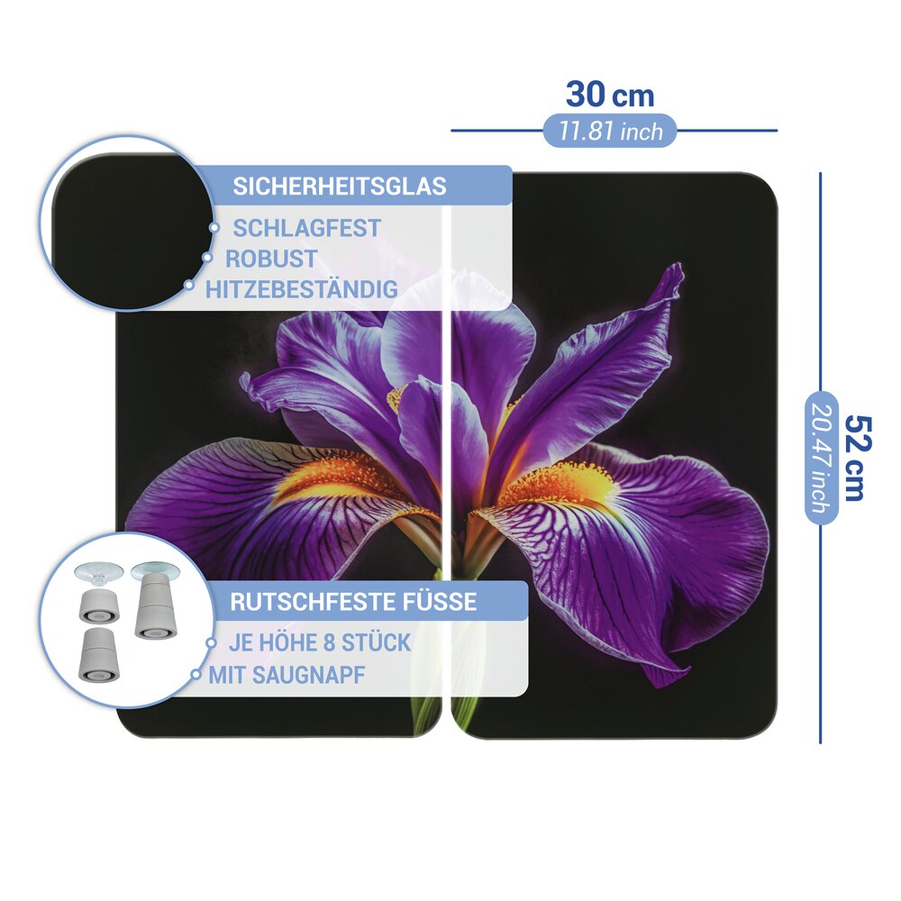 Herdabdeckplatte Universal Mod. Iris, 2er Set  für alle Herdarten geeignet