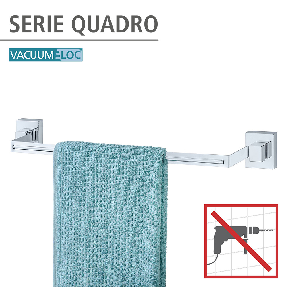 Vacuum-Loc® Edelstahl Badetuchstange Uno Mod. Quadro  Befestigen ohne bohren