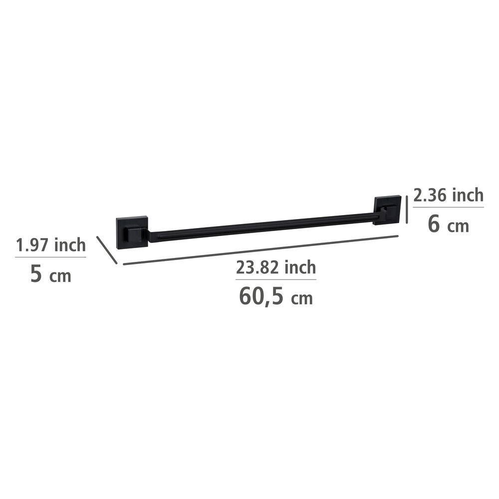 Barre porte-serviettes Vacuum-Loc® Quadro Noir  Fixer sans percer