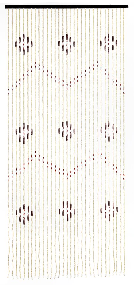 Vorhang Mod. Holzperlen, mehrfarbig, Holz/Bambus, 90 x 200 cm  mit 31 Strängen