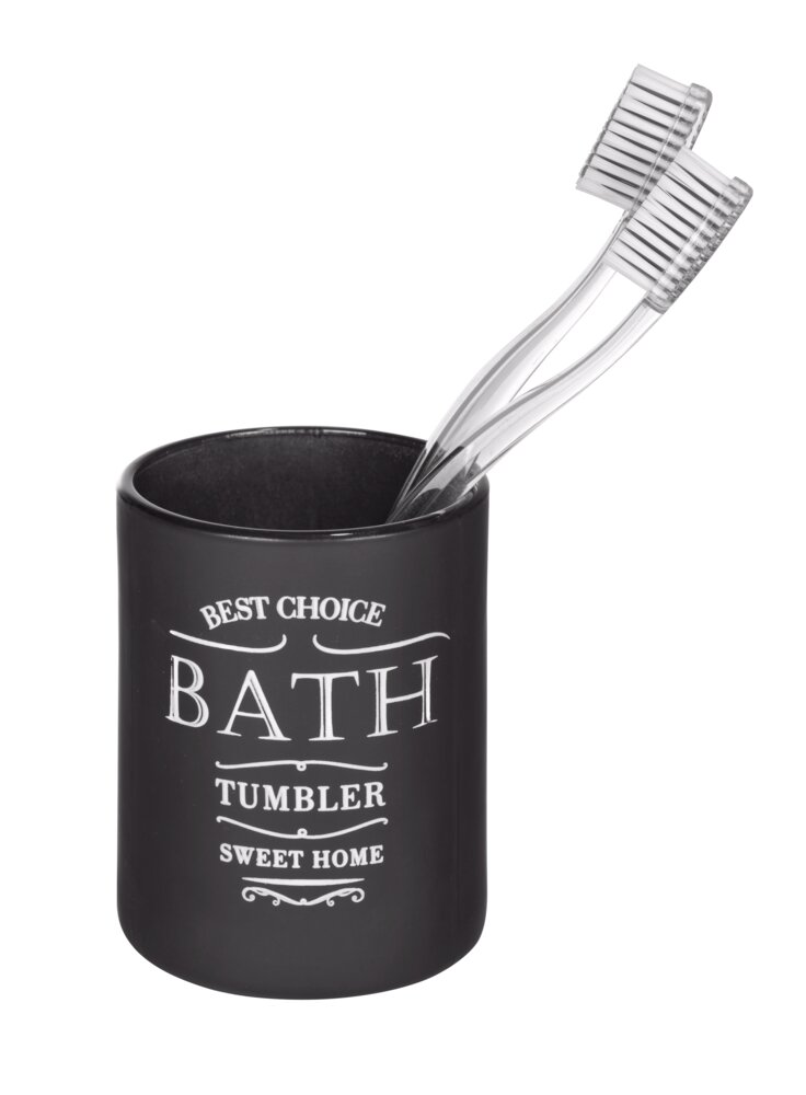 Gobelet à dents Sweet Home, Noir  en verre