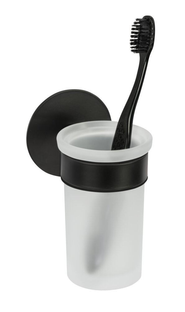 Porte-gobelet à dents Uno Meleto Noir  à coller ou à percer