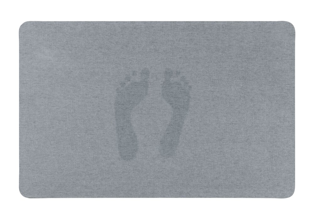 Tapis de bain à séchage rapide Gris  en 100 % polyester