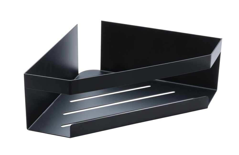 Eckablage Mod. MELETO Schwarz  aus Edelstahl