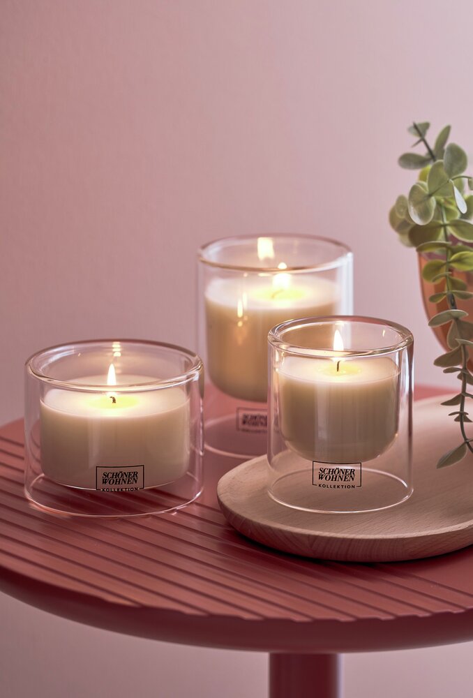 Collection SCHÖNER WOHNEN Bougie parfumée Mod. Lemongrass S, lot de 2  Durée de combustion : 20 - 25 heures