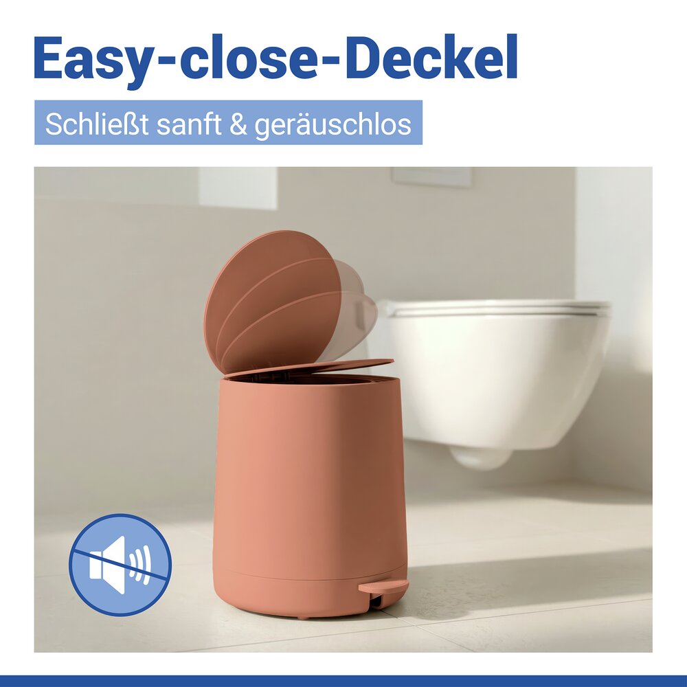 Kosmetik Treteimer Mod. Fablo Braun  mit Soft-Touch-Beschichtung, 5 L