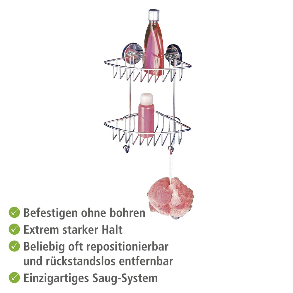 Vacuum-Loc® Eckregal Mod. Bari 2 Etagen  Befestigen ohne bohren