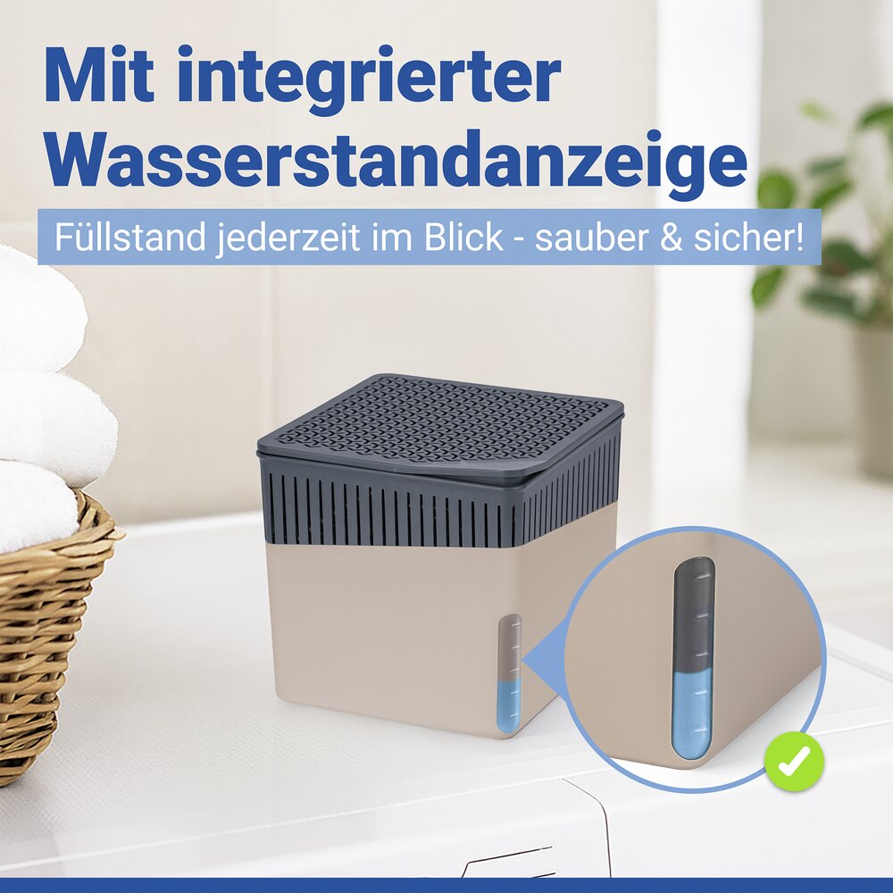 Raumentfeuchter Mod. Cube Beige 500 g, 2er Set  beugt Schimmel und Gerüchen vor