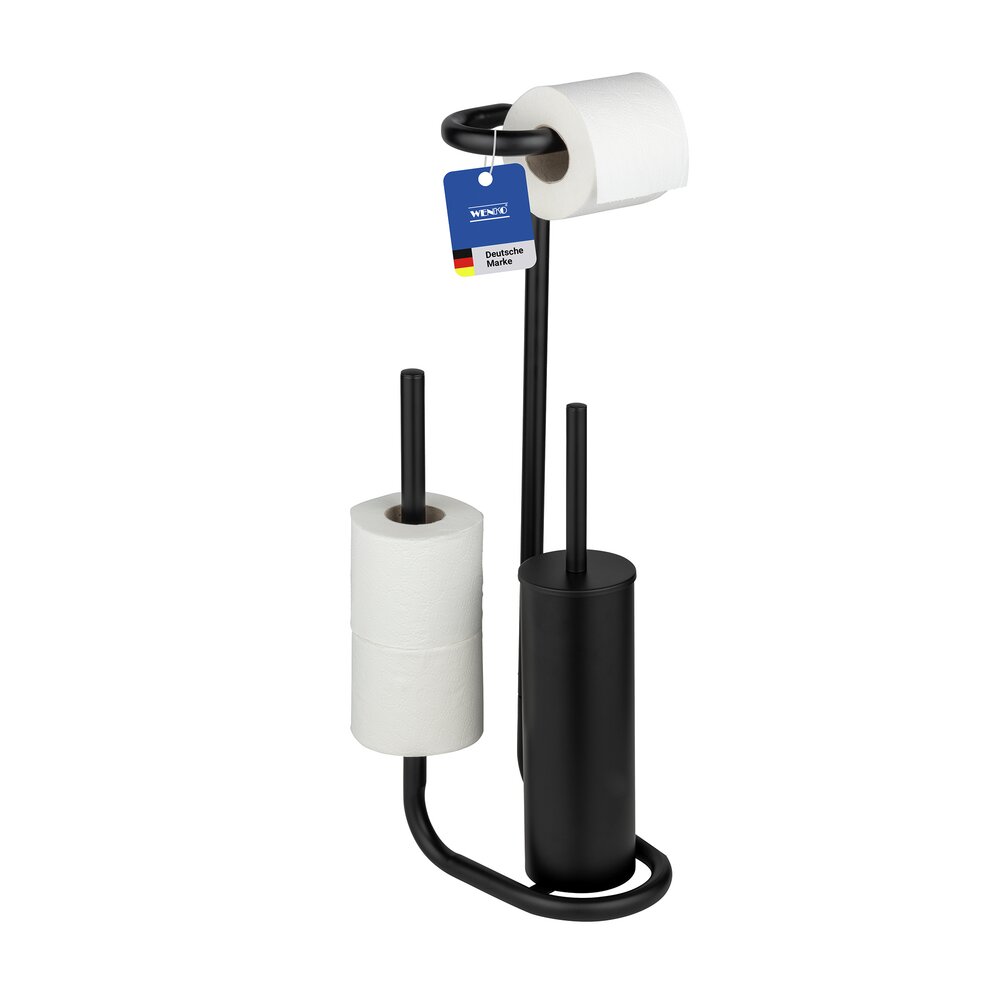 Combiné WC Mod. Universaleo Noir  avec porte-rouleau de rechange