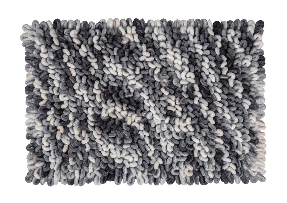 Tapis de bain Mod. Lerici, gris-bleu, polyester/coton, 60x90 cm  dos revêtu antidérapant