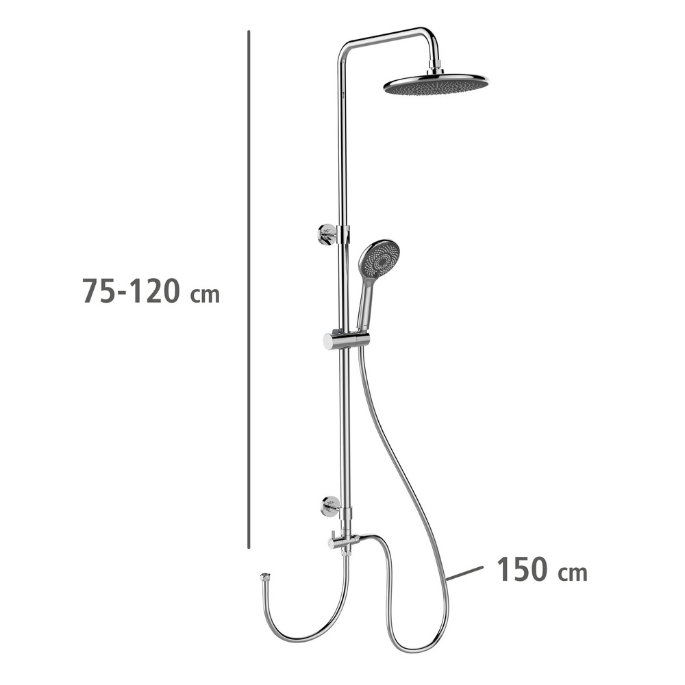 Duschsystem Watersaving Chrom  bis zu 40 % Wasserersparnis