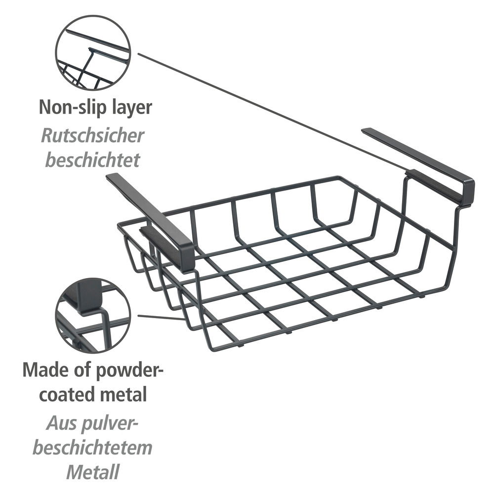 Regaleinhängekorb Klea Schwarz  für Küchen- oder Kleiderschrank