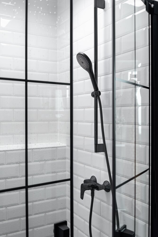 Douchekop Watersaving Zwart mat