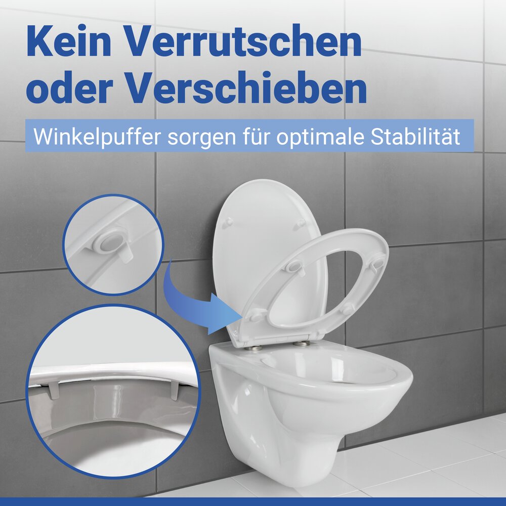 WC Sitz Mod. Rieti Weiß  stabiler Toilettensitz mit Absenkautomatik