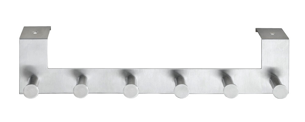 Türgarderobe Edelstahl Mod. Celano  6 Haken, für Türfalzstärken bis 4 cm